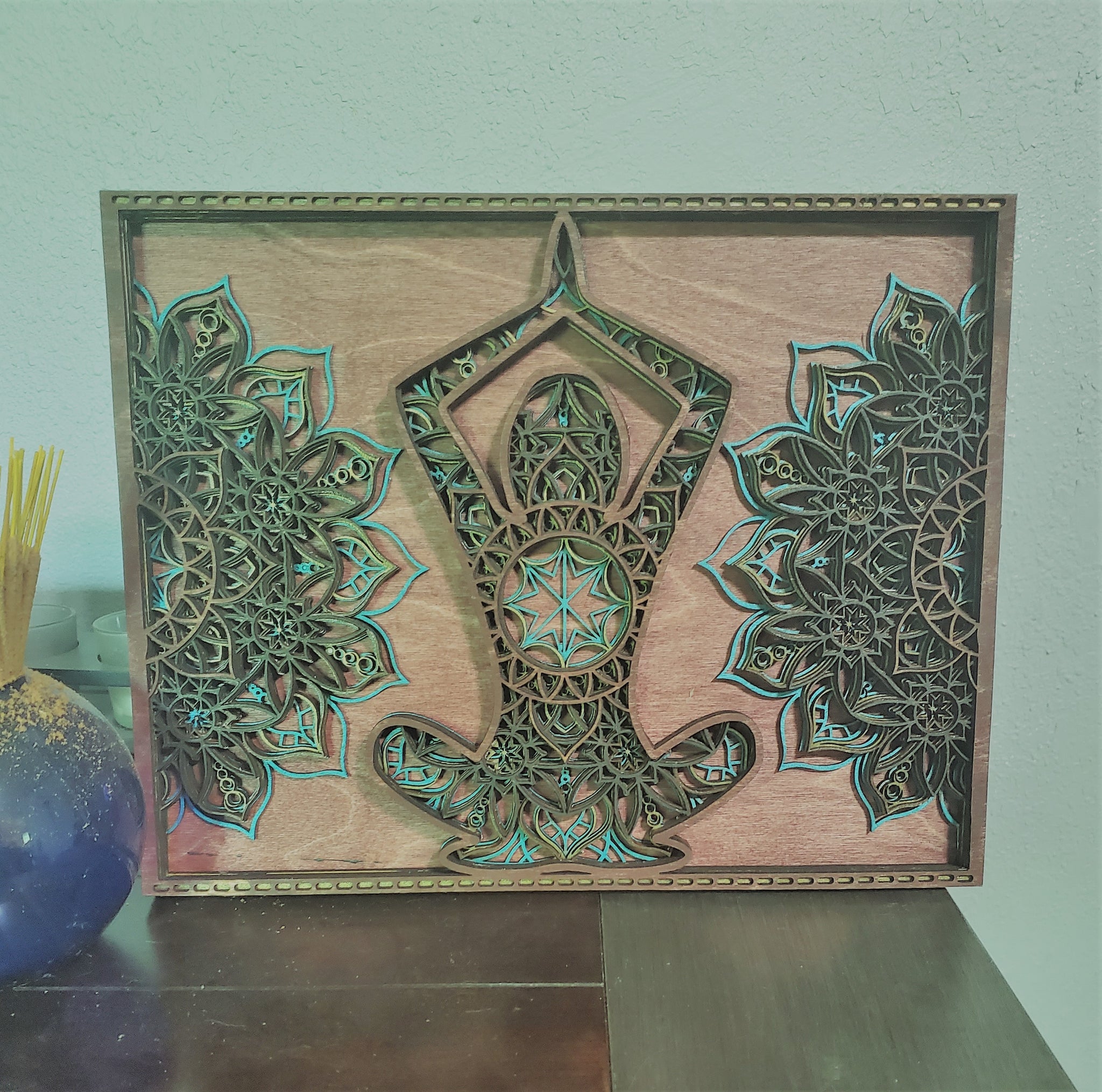 Yoga Themed Mandala Wall Art