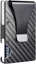 Load image into Gallery viewer, Carbon Fiber Black Minimalist Aluminum Wallet
