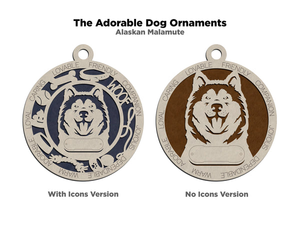 Alaskan Malamute Christmas Ornament