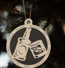 Whiskey/Bourbon Christmas Ornaments