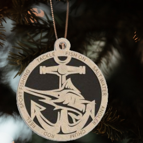 Saltwater fishing ornament
