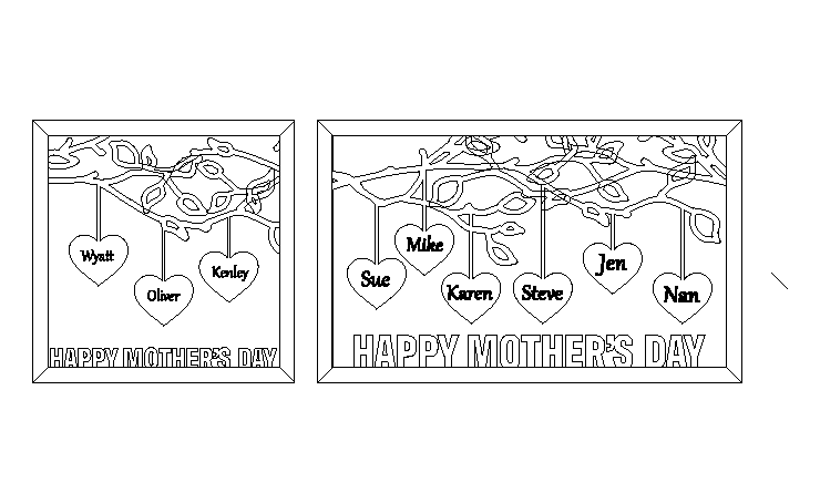 Mother's day personalized hanging hearts wall hanging