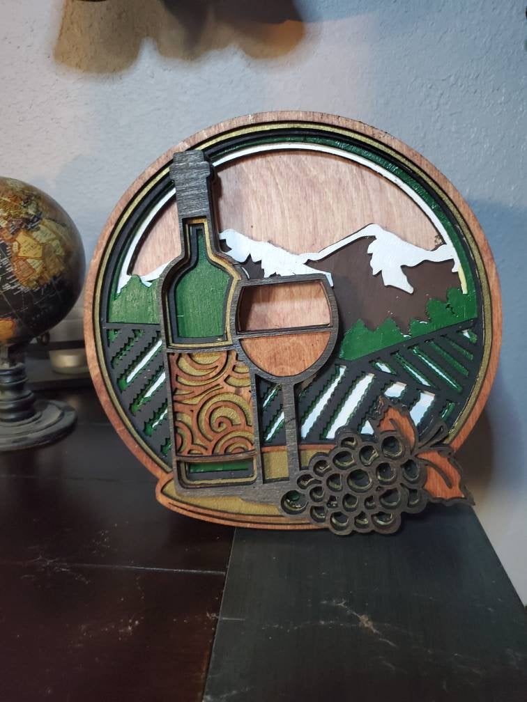 8 layer wine-themed mandela