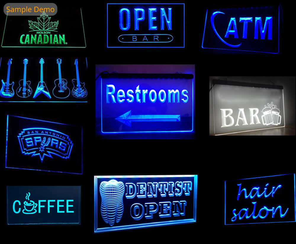 LED Edge Lit Sign Hanging Blank Acrylic Sign (2 pack)