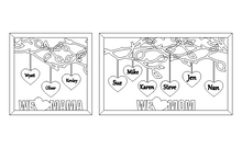 Load image into Gallery viewer, Mother&#39;s day personalized hanging hearts wall hanging
