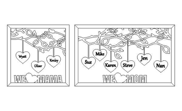 Mother's day personalized hanging hearts wall hanging